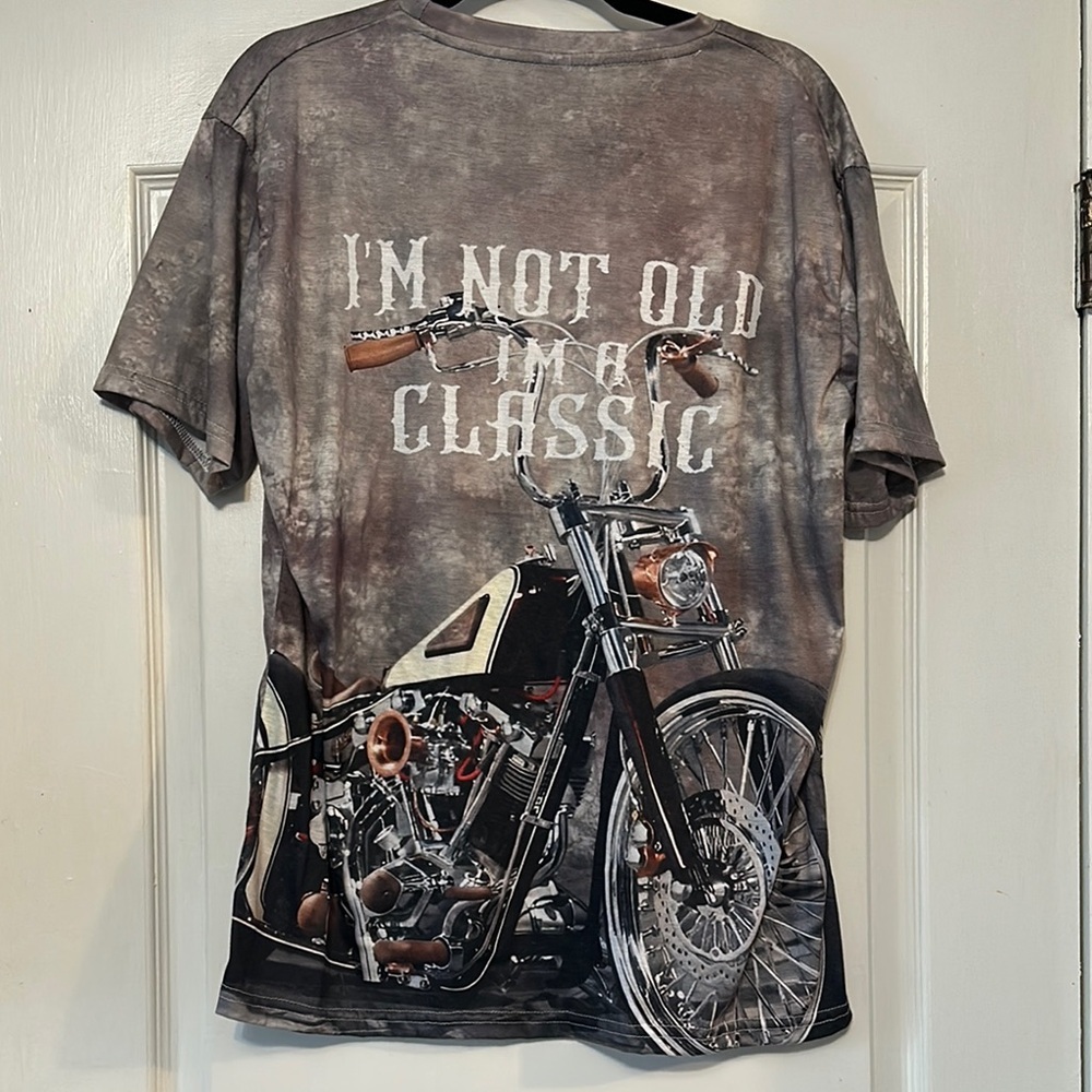 Graphic Motorcycle Print T-Shirt - Brown - Picture 3 of 3
